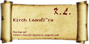 Kirch Leonóra névjegykártya